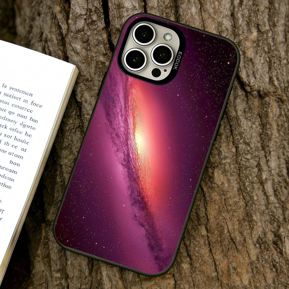 Minimalist Starry Sky Phone Case For iPhone 17,16,15,14,13,12,11 Plus,Pro Max,XS,Colored Silver Plated Inside Cover