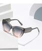 Personalized Color Block Fashion Cat Eye Sunglasses European and American Style Women's Casual Sun Protection Sunglasses