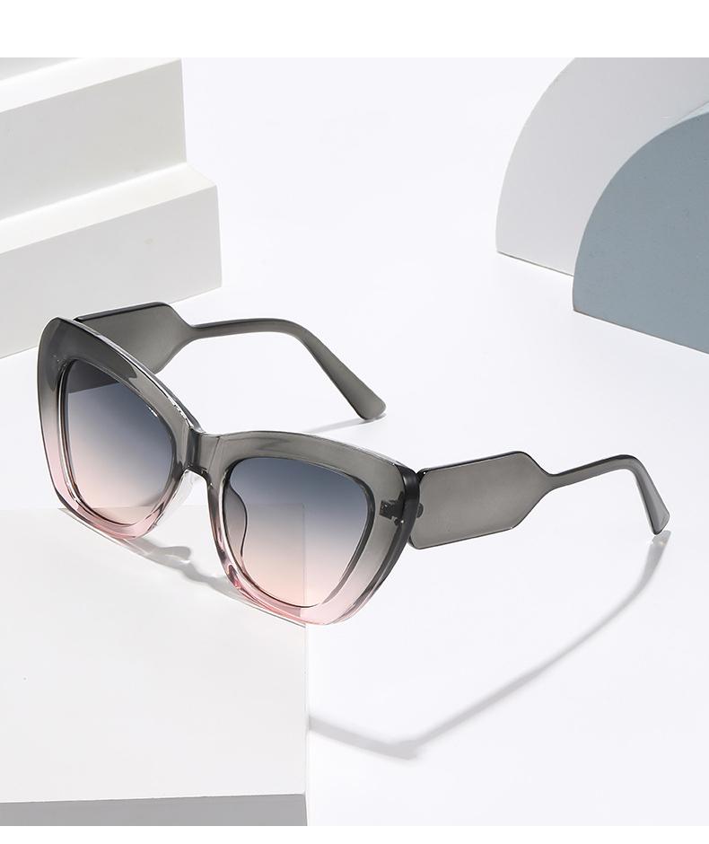 Personalized Color Block Fashion Cat Eye Sunglasses European and American Style Women's Casual Sun Protection Sunglasses