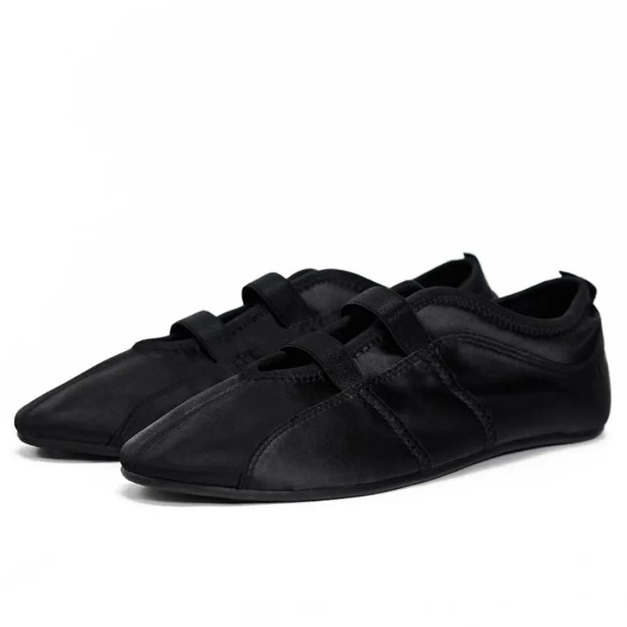 Fashion New Arrival Satin Ballet Style Flats for Women, Sweet and Gentle Slip-on Mary Jane Shoes