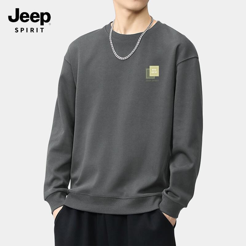JEEP SPIRIT Men's 2025 Loose Fit Round Neck Sweatshirt