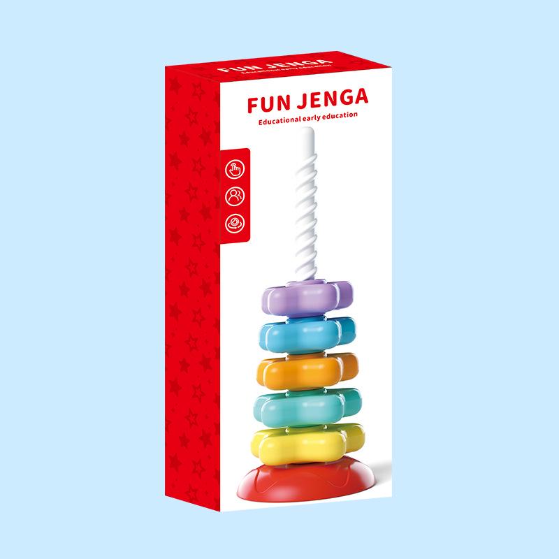 Rainbow Spinning Tower Stacking Toy for Babies 6-24 Months—Educational Early Learning Spinner