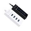 Portable USB 3.0/2.0 Splitter 4 Port USB Hub Power Adapter for Laptop PC Notebook Receiver High-speed Transmission