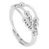 Anxiety Stress Relief Ring Retro Fashionable Elegant 3 Layer Rotating Bead Ring for Office Work Party
