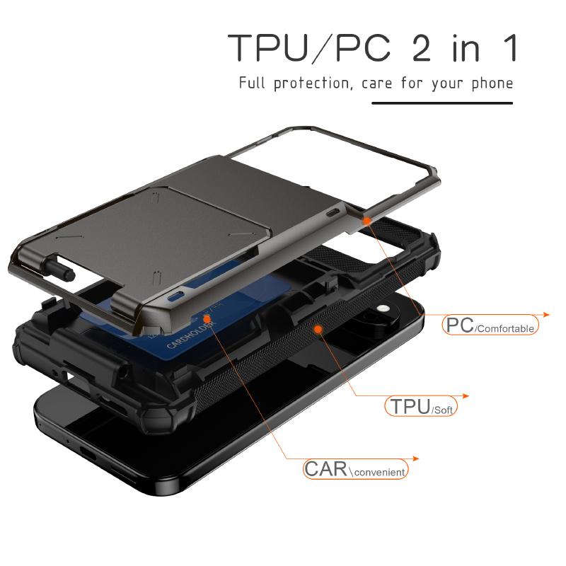 180° Flip Wallet Kartenfach Hartes PC+Weiches TPU Stoßfest Einfarbiges Handyhülle Für Google Pixel 9 9A Pro XL Bumper Rückseite