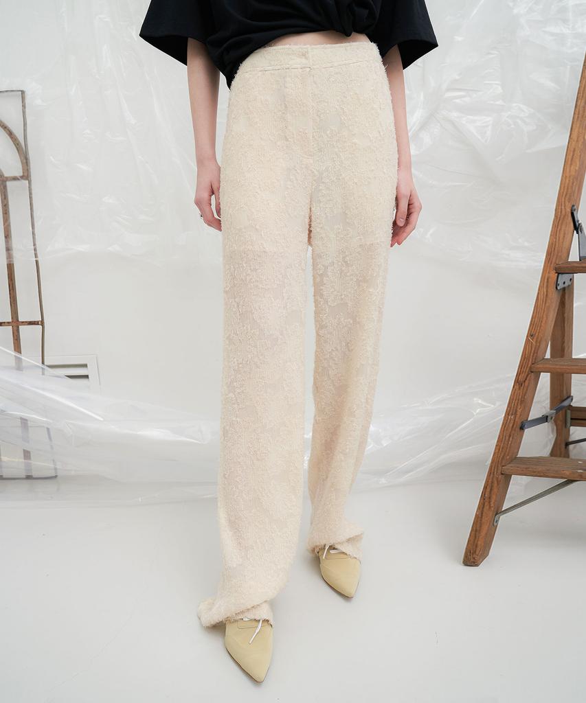 Yusentig Fringe Straight Fit Pants Light Beige Aw4Ml42090