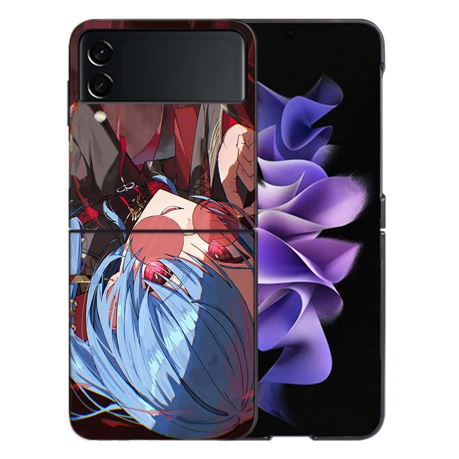 Suisei H-Hoshimachi Phone Case For Samsung Z Flip 6 7 5G Galaxy Z Flip 5 4 3 5G Cases Shockproof Hard Cover TPU