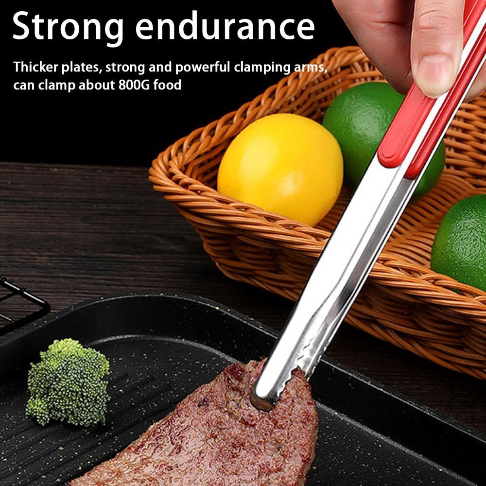 Serrated Tips Kitchen Tongs Raised Grip Grill Tongs Durable Serving Tongs Barbecue Grilling