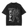 Gundam Wing Tallgeese Oz-00ms Printed T-shirt Men's and Women's Washed T-shirt High Quality Vintage Cotton T-shirt Harajuku Tops