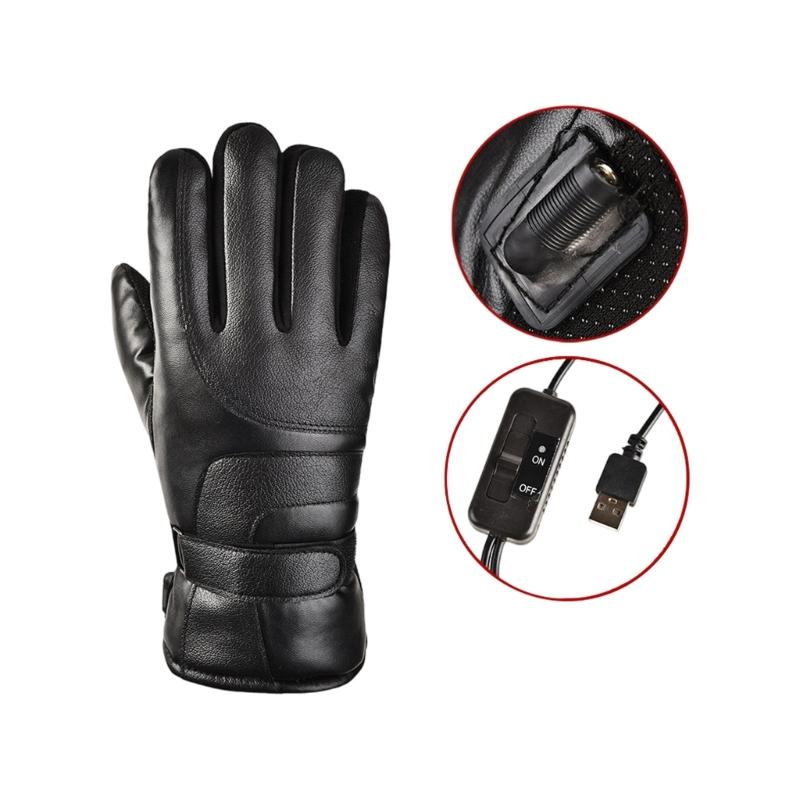 

Heated Touch Sensitive Gloves For Cold Weather Activity Quick Warmth Windproof Gloves PU Leather Hand Warmer for Outdoor