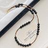 Maillard Natural Tiger'S Eye Stone Black Agate Beaded Necklace Women'S Autumn And Winter Collarbone Chain Sweater Chain Fidelity