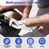 2Pcs Multifunctional Pliers Hand Tool, Locking Pliers Carbon Steel Metalworking,6 To 32mm Adjustable Curved Jaw Pliers Maintenan