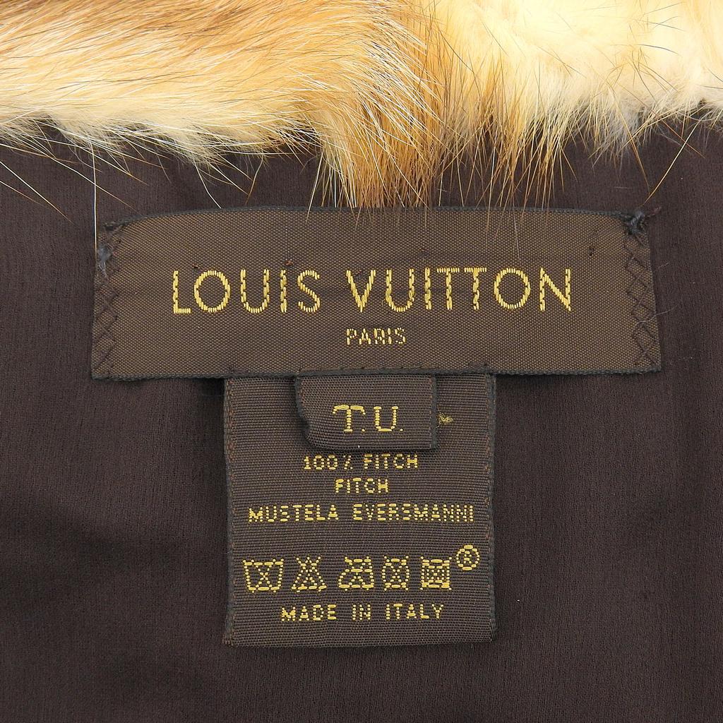 Excellent LOUIS VUITTON Scarf Stall shawl brown beige black Fitch Women Used