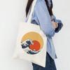 Women Shopper The Great Wave Kanagawa Printed Tote Bag High Capacity Harajuku Handbag Girl Shoulder Shopping Bag Lady Canvas Bag