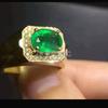 Smaragd Oval Schliff Mit 925 Sterling Silber Vergoldet Ring Für Herren #295 JL375732384909