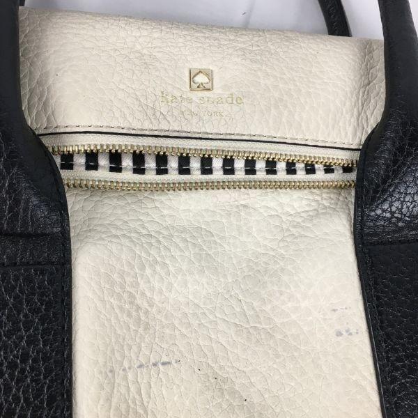 Kate Spade Lederhandtasche Beige × Schwarz Quaste Faltbar(GEBRAUCHT)