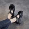 Johnature Retro Thick Soled Sandals Genuine Leather Comfortable Round Toe Versatile Women's Platform Shoes
