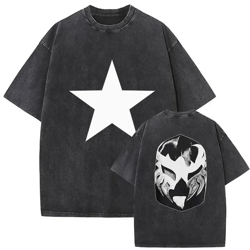 Kanye West Bully T-shirt Grafica Lavata Vintage Oversize Unisex Cotone