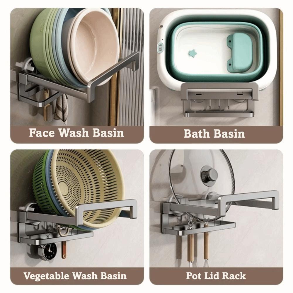 Telescopic Punch-Free Washbasin Storage Rack Wall Mounted No Drill Basin Holder Bathroom