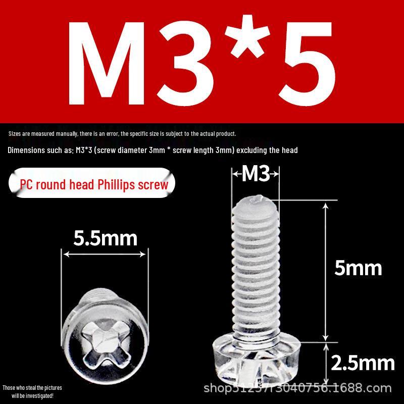 Transparent Acrylic Sheet with PC Screws and Philips Round Head Nut for DIY Fish Tank.