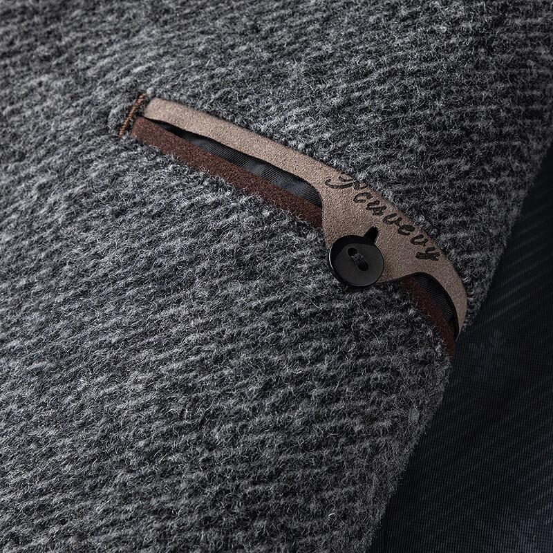 FAPAI Men's Mid-Length Wool Blend Overcoat