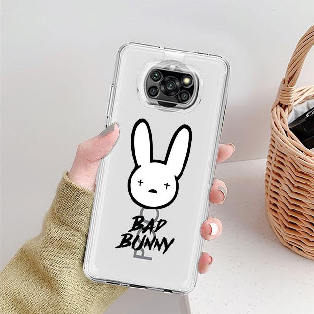 

Прозрачный чехол Bad Bunny X100pre для Xiaomi Mi Poco X3 NFC M3 Pro F3 F1 11 Lite 12 Redmi Note 10 9S 8 7 9, мягкий чехол для телефона Xiaomi Poco M3