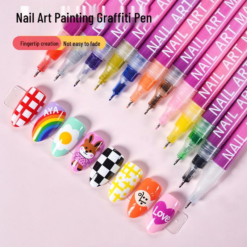 Multi-color 0.5mm Nail Art Graffiti Pen for DIY Line Drawing and Color Painting