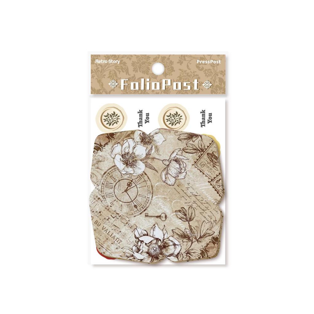 RetroStory Mini Mail Series: 20 Sheets of Creative Decorative Stickers and Collage Envelopes