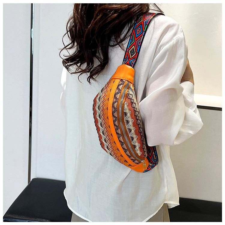 Ethnic Style Cloth Bag Fashion Simple Crossbody Bag Travel Crossbody Small Bag Lightweight Tide Bag