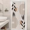 Geometric Leaf Shower Curtain Minimalist Black Branches & Gold Circles, Modern Abstract Art For Contemporary Bathroom Decor