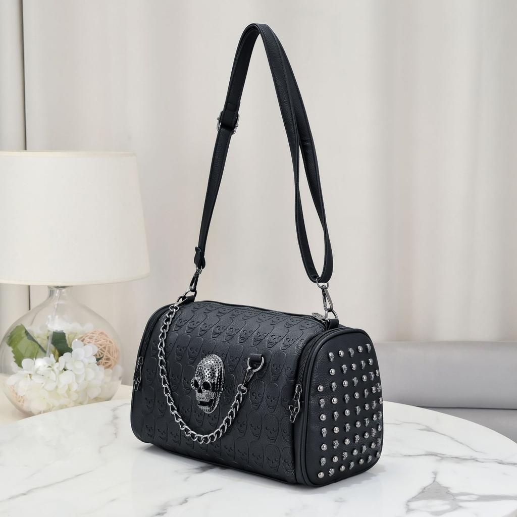 European and American Casual Women's Bag Retro Style Skull Single Shoulder Diagonal Cross Pillow Bag