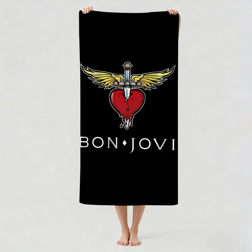 Asciugamano per Band Rock B-Bon J-Jovi Asciugamano da Bagno Applicabile per Nuoto Leggero Campeggio Yoga Spiaggia Esterno