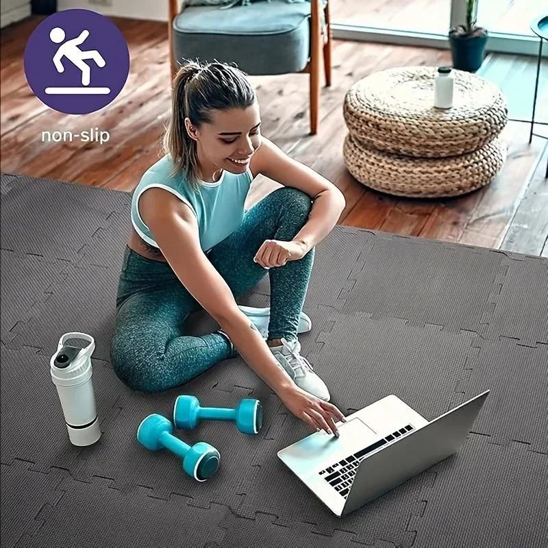 16 Pieces Thickened Interlocking Foam Floor Tiles Easy Assembly Fitness Training Rugs Soft Anti-Fall Interlocking Floor Mat