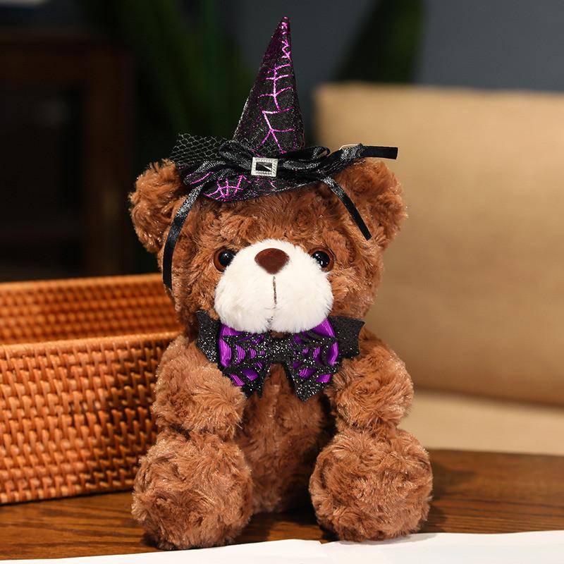 Halloween Hat Witch Teddy Bear Plush Toy Stuffed Doll Bedroom 28cm Decoration