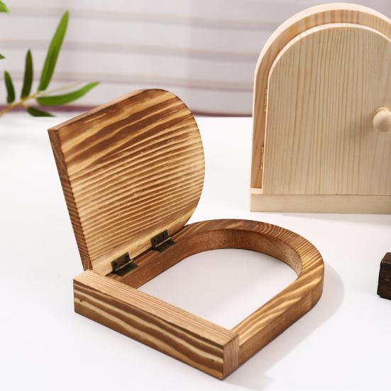 Wooden Door Light Switch Cover Baby Proofing Electrical Wall Outlet Protective Cover Wall Panel Socket Door Shape Decorative Frame