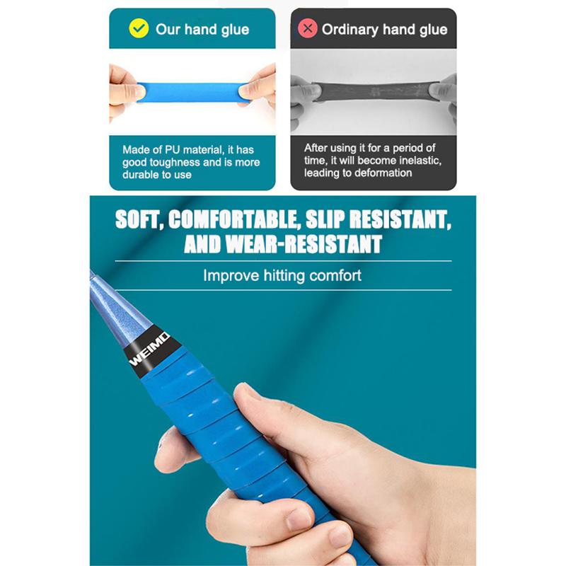 3 Pcs/Pack Badminton Hand Rubber Wrap Around Handle With Anti-Slip Sweatband Grip Handle Leather Badminton Hand Rubber