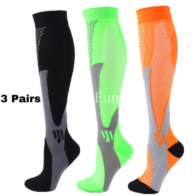 2/3/4 Pairs Running Men Compression Socks Fit Varicose Veins Football Soccer Stockings 30 Mmhg Atheletic Men Women Sports Socks