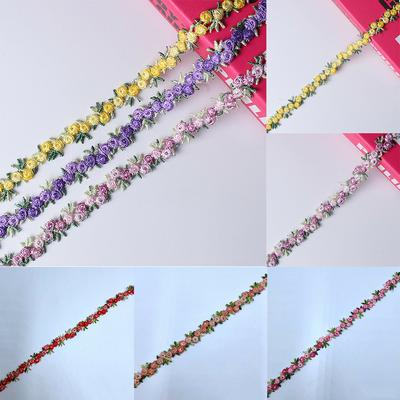 DIY Craft Sewing Polyester Water Soluble Embroidered Ribbons Fabric Trim Flower Lace Trim