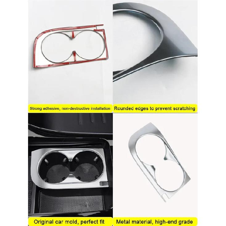 Dla Mercedes Benz Klasa C W206 C200 C300 Panel Dekoracyjny Ramka Pokrywa Uchwytu na Kubek Wodny w Konsoli Środkowej Akcesoria Samochodowe