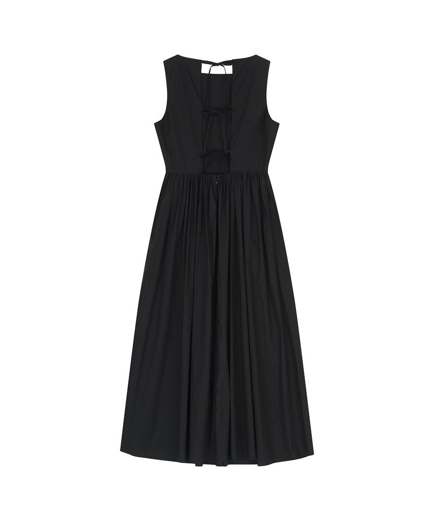 Visavi Cotton Tie Back Dress (Black)