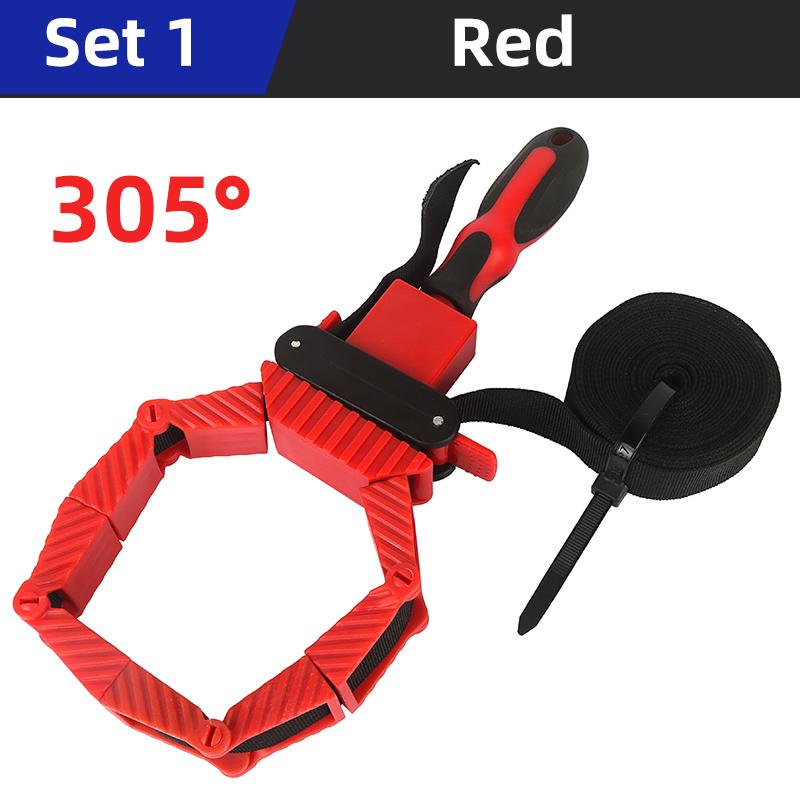 

Multifunction Belt Clamping Tools Woodworking Quick Adjustable Band Clamp Polygonal Clip 90 Degres 4M Pure Nylon Strap Clip Black
