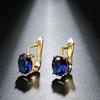 New Oval Blue Natural Zircon Earrings For Women Fashion Wedding Jewelry Accessories Bohemia  Color Cute Earrings