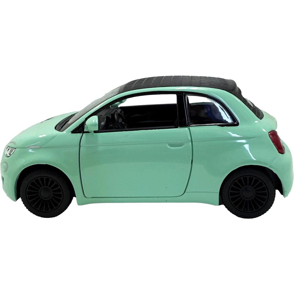 Масштаб Fiat 500e Kinsmart Литая модель Пастельно-зеленый 1/32 Автомобиль,