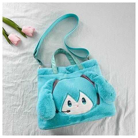 New  Cute Cartoon Future Girl Hatsune Miku Plush Shoulder Pain Bag Doll Backpack Large Bag Double Shoulder Bag