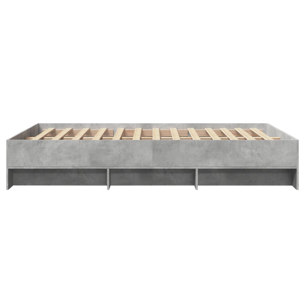 Bed Frame Concrete Grey 140 x 200 cm Engineered Wood