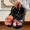 Removable Decorative Shoe Charms for Clog Style Footwear Floral Design with Pearl Accent Compatible with Various Hole Sizes Durable Material