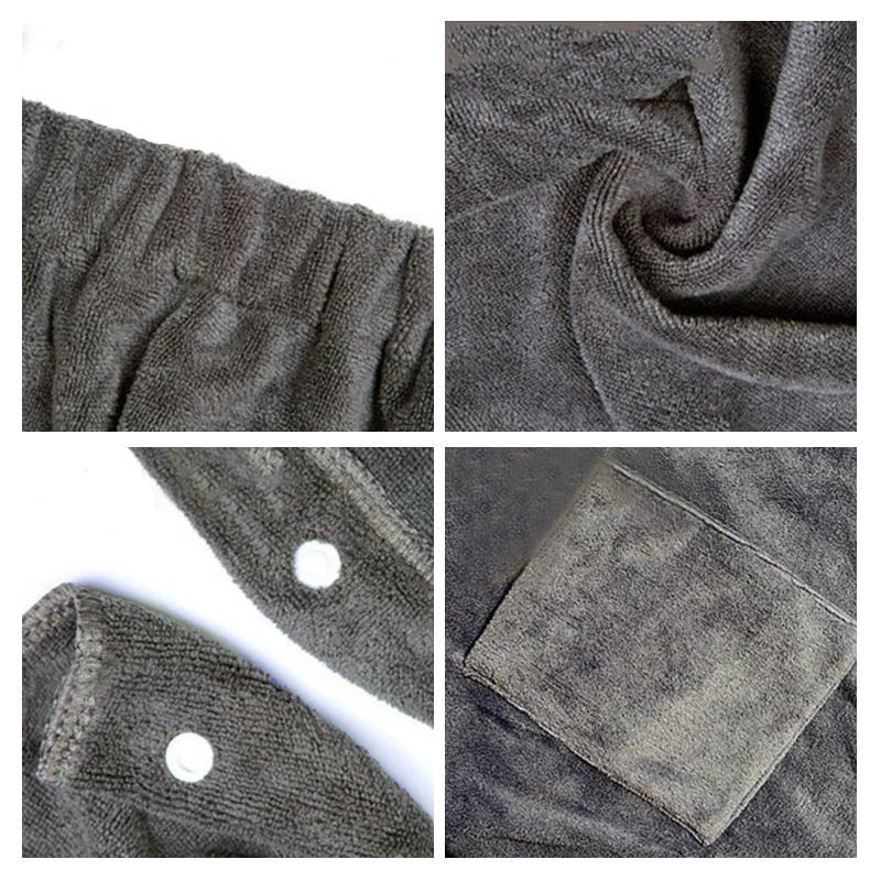 Pánský župan Plážové osušky Kouzelné zapínání Rychleschnoucí Šortky Sukně Domácí oblečení S kapsou na zádech