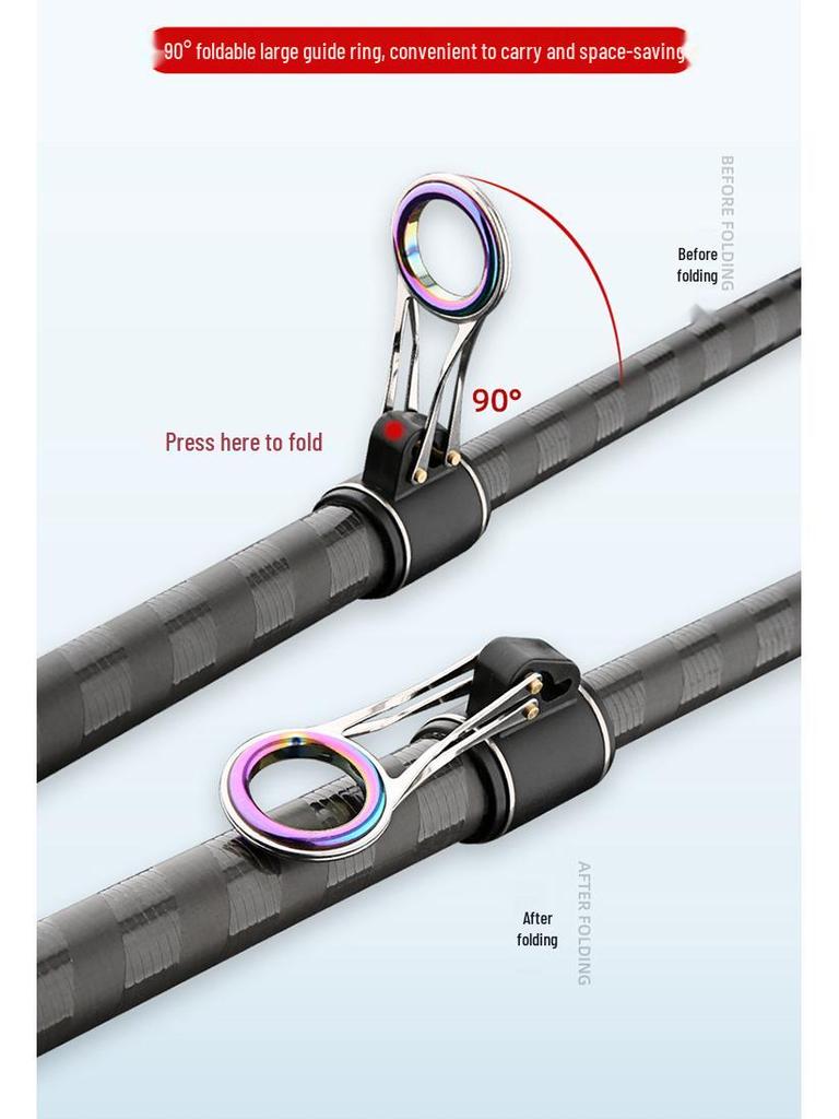 Multi-Section Carbon Casting Rod for Big Fish with Large Guide Rings