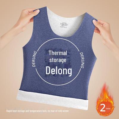 Doppelseitige Thermoweste aus Samt und Kaschmirseide für Herren, nahtloses Design, große Größen erhältlich