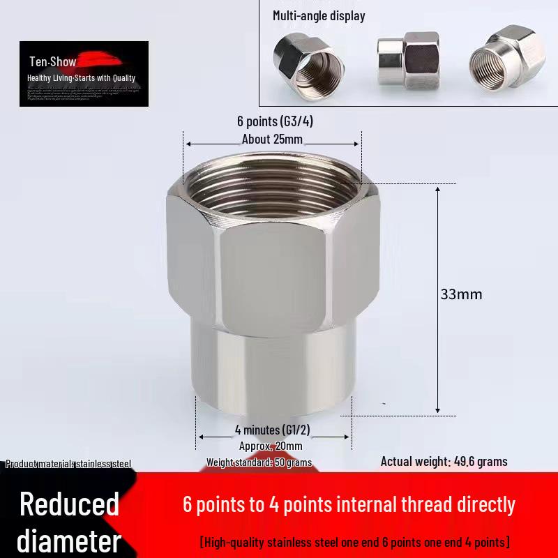 Oțel Inoxidabil Tee Cot Reductor cu Filet Interior: Accesoriu conductă instalații sanitare 6 puncte la 4 puncte